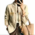 Merino Wool And Cashmere Sweater With Gold Buttons