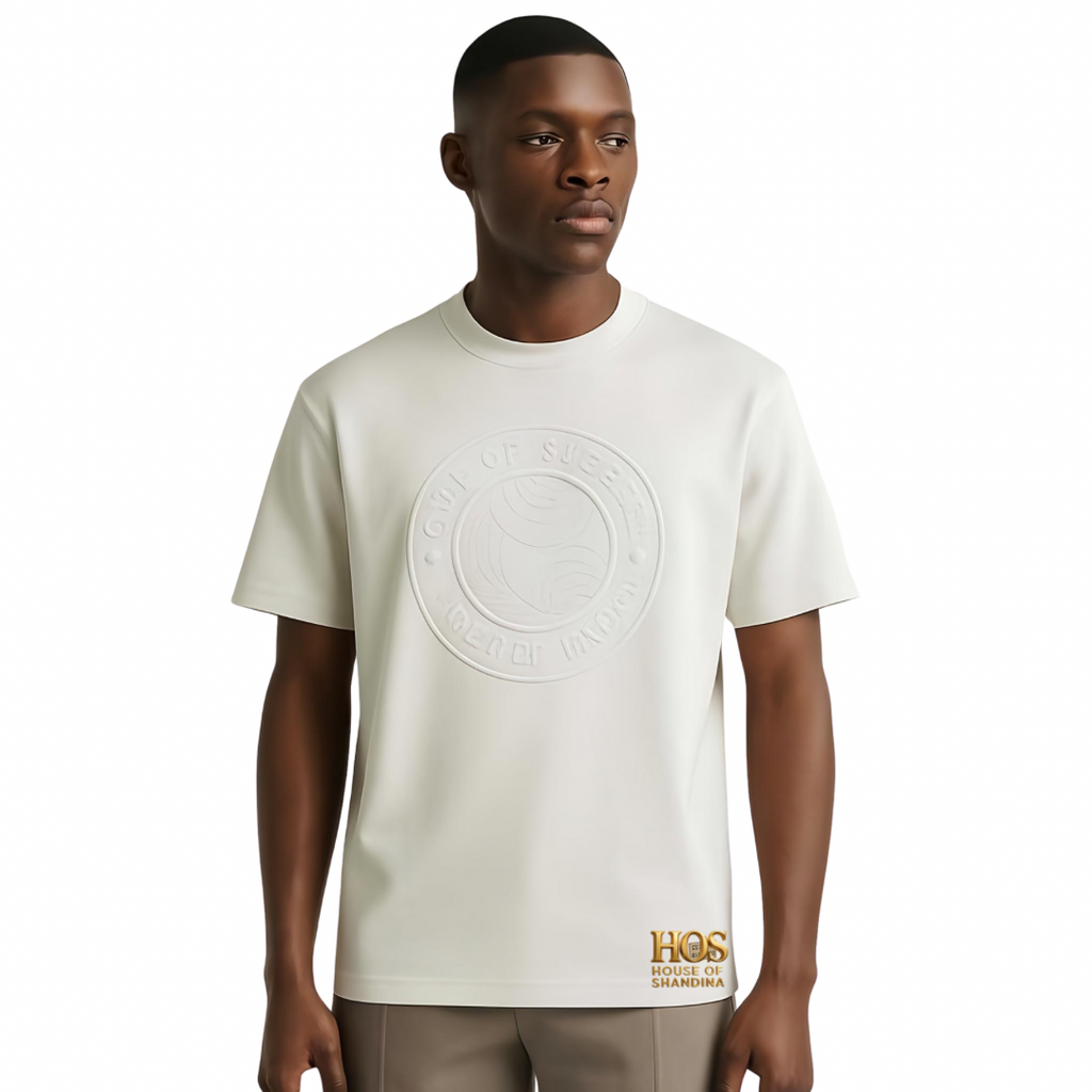 Unisex Cotton White T-Shirt with Logo on Left Chest