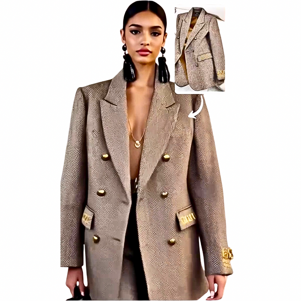 100% Wool Suite Blazer With Gold Button
